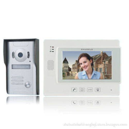 7-inch White Color Video Door Phone, Connect to extra CCTV Camera, Rainproof/Anti-riot Outdoor